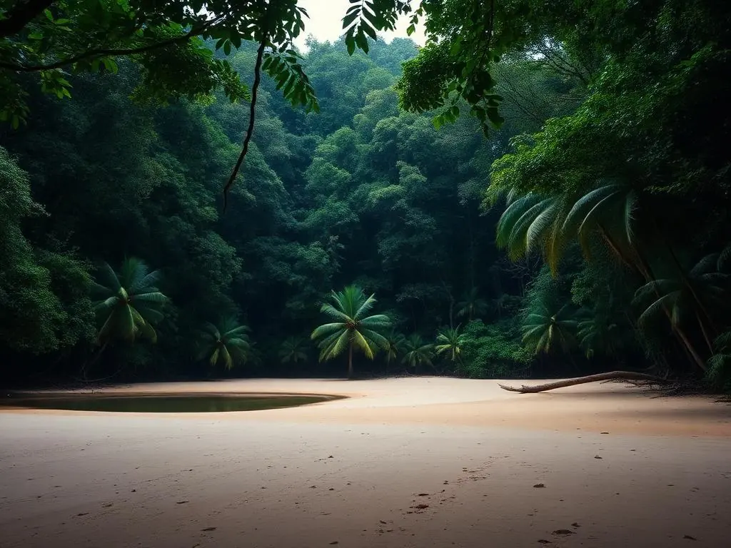 Dense rainforest meeting an empty beach on the Osa Peninsula